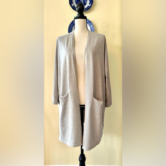 DONNI | Sandwash Ribbed Open Front Cardigan with Pockets - Picture 1 of 6